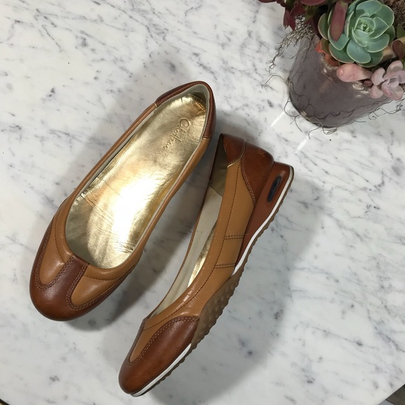 Cole Haan Shoes - Cole Haan Bria Brown Leather Nike Air Ballet Flats